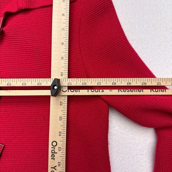 Saint James Sweater Womens Size 6 Red Buckle Wool Blend Knit Collared France - Picture 9 of 10